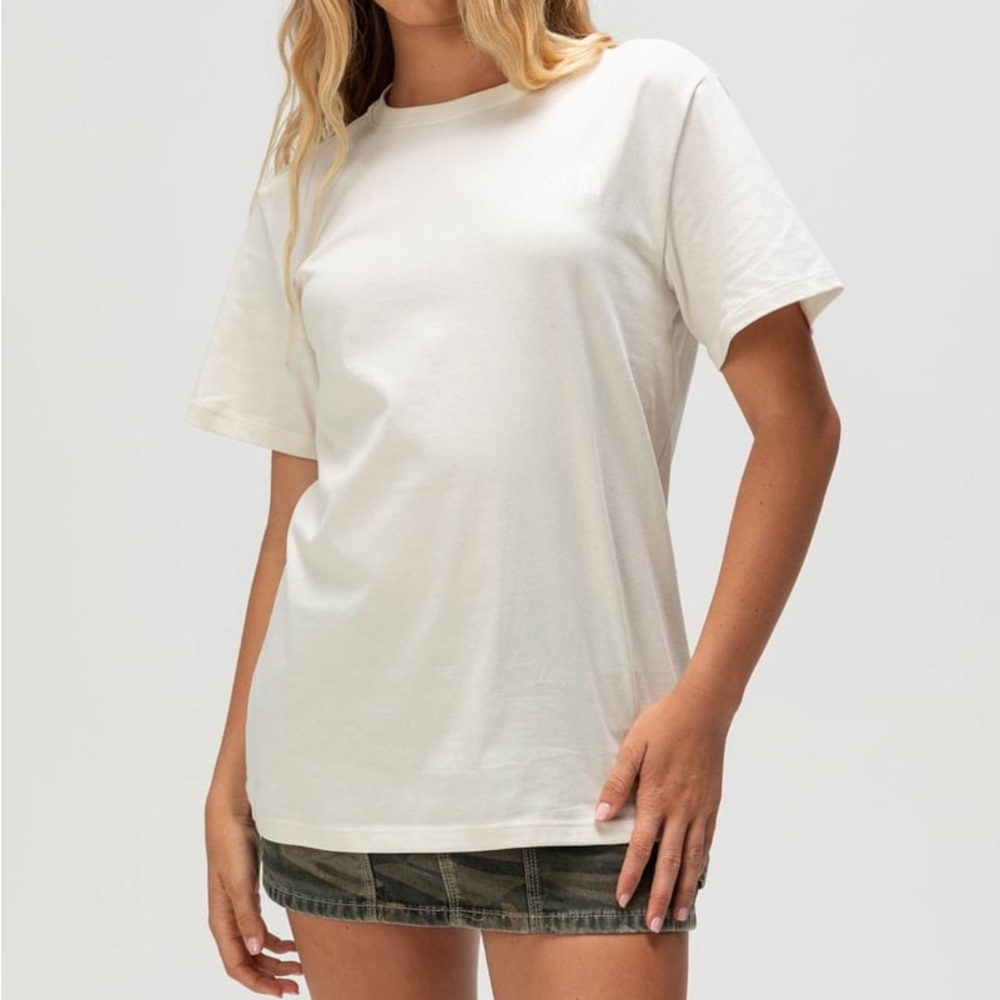 The North Face Women’s Essential Tee Cream Short Sleeve Logo T-Shirt Size XL